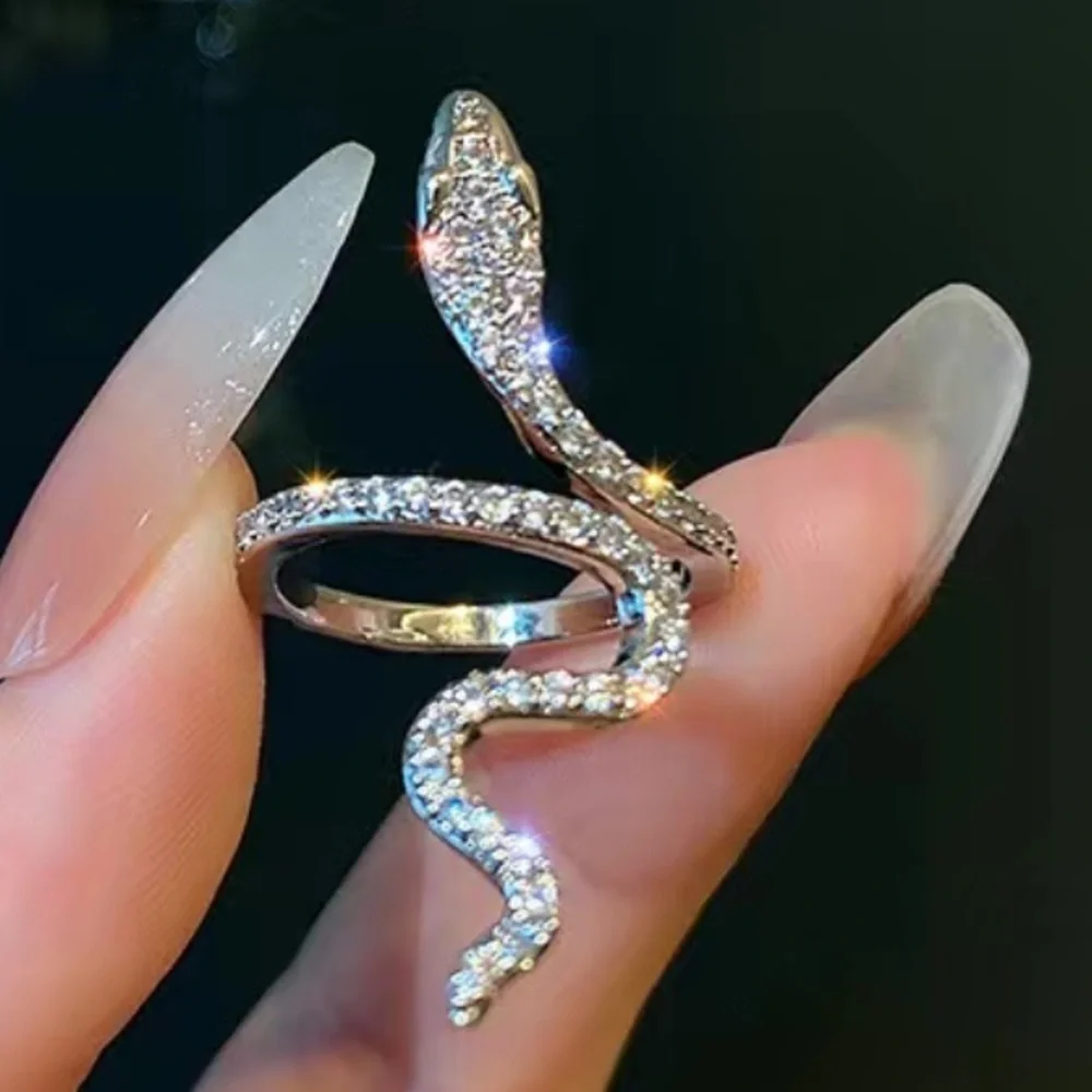 3/$25 Shimmering Sparkling Open Snake Ring Size OS